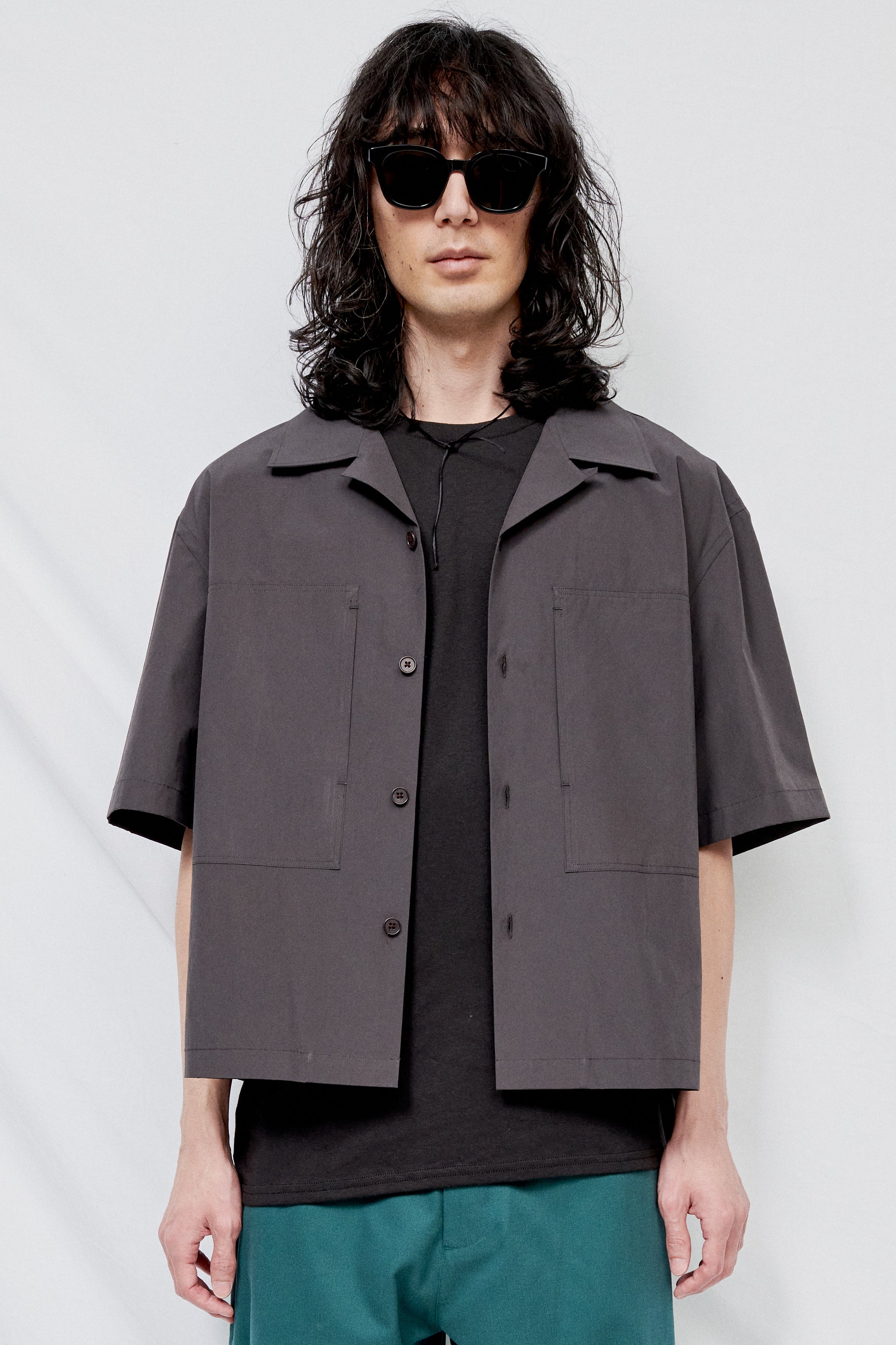 【AMOMENTO】25SS POCKET HALF SHIRTS BLACK AMOMENTO GLOBAL