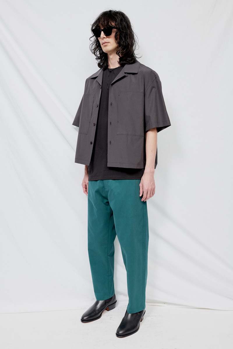 【AMOMENTO】25SS POCKET HALF SHIRTS BLACK Black Pocket Half Shirt - Amomento – Assembly New York