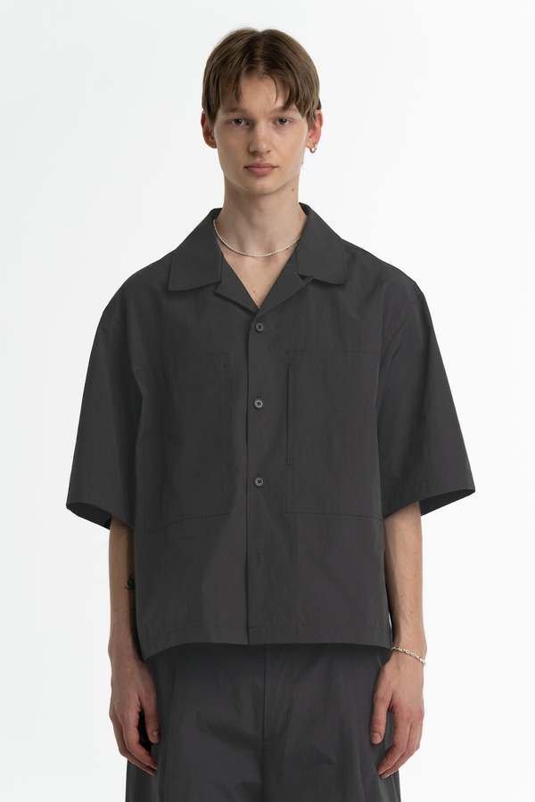 AMOMENTO Pocket Half Shirt - Charcoal | Garmentory