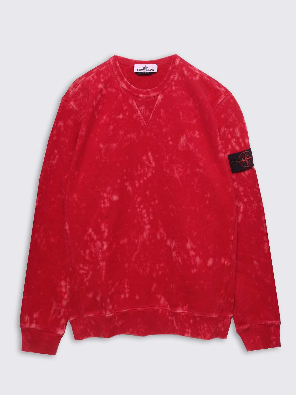 Stone Island Cotton Fleece Garment Dyed Sweatshirt - Red Dye