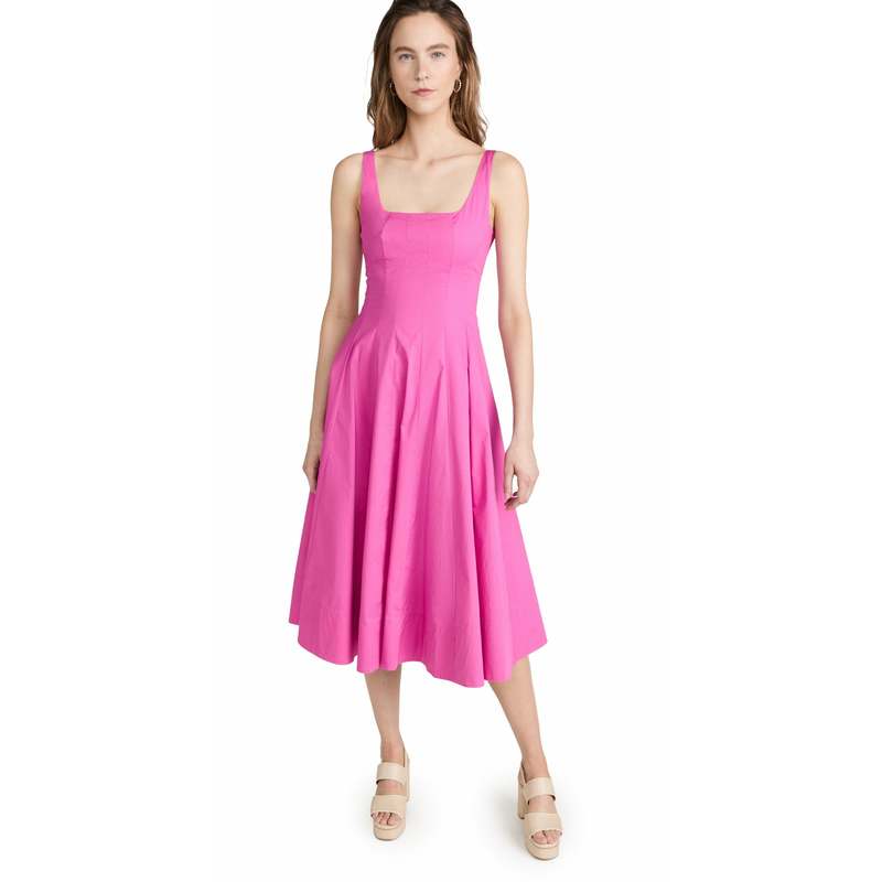 Staud Wells Dress - Peony | Garmentory