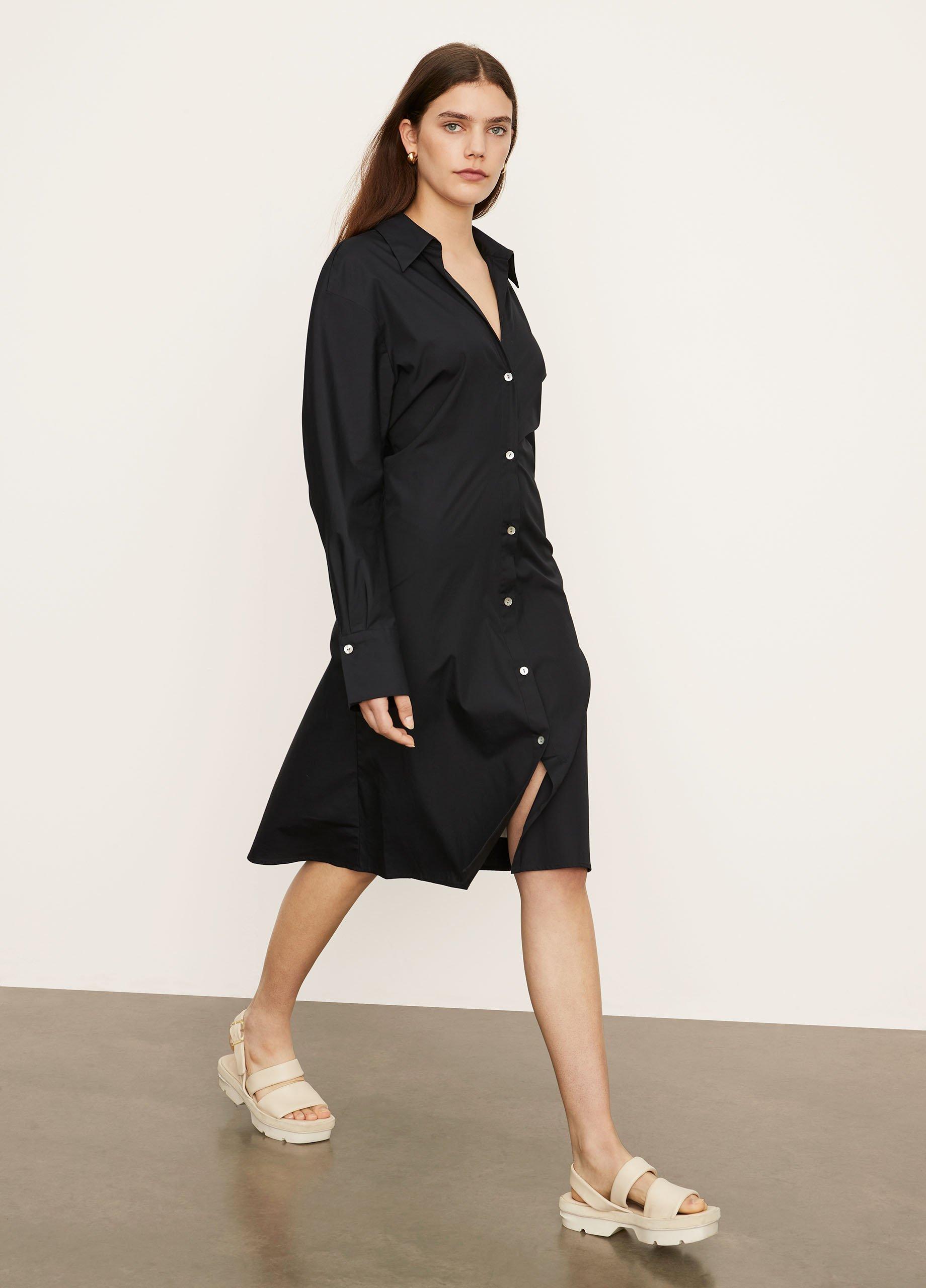 Vince Long Sleeve Soft Fitted Shirt Dress - Coastal | Garmentory