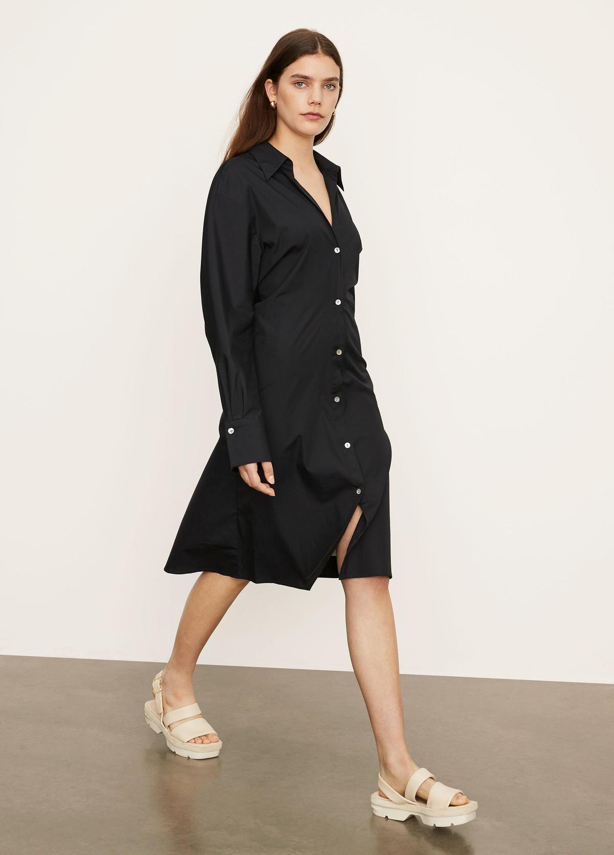 Vince Long Sleeve Soft Fitted Shirt Dress - Coastal | Garmentory