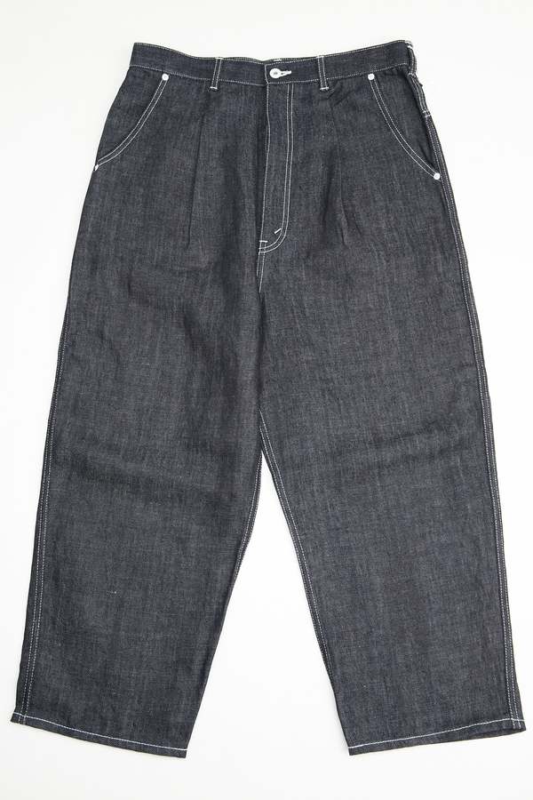 Comme des Garçons HOMME MEN'S 1 PLEAT COTTON LINEN DENIM PANTS