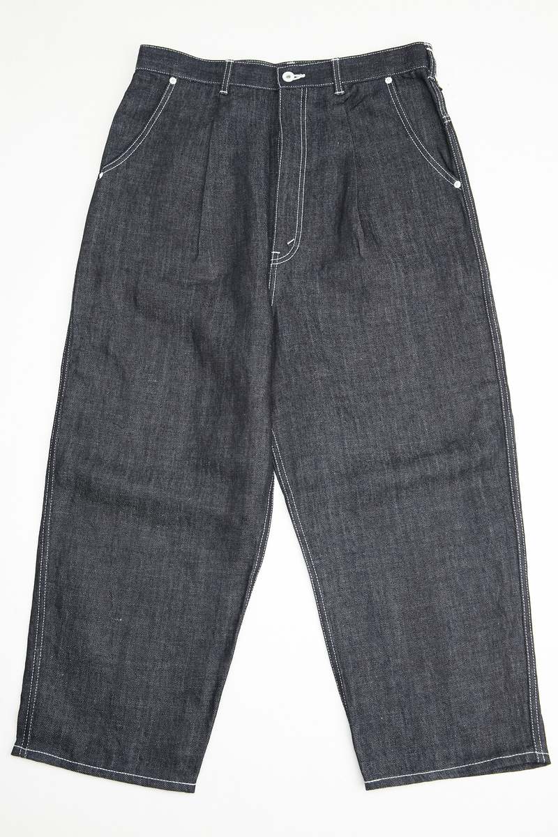 Comme des Garçons HOMME MEN'S 1 PLEAT COTTON LINEN DENIM PANTS