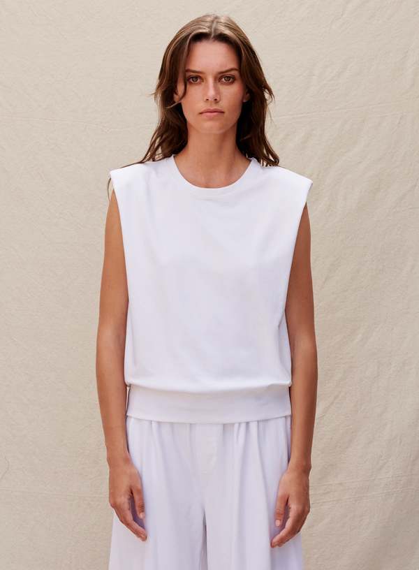 Sundry Shoulder Pad Sweatshirt WHITE Garmentory