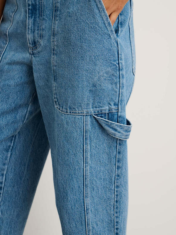 【THE MOZZ】Phoebe washing half denim pants XL~ Alex Mill Phoebe Pant in Upcycled Denim - Vintage Wash