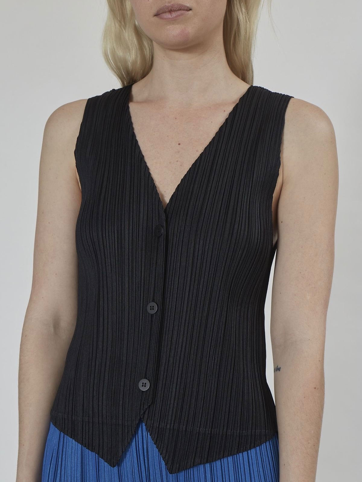 Pleats Please by Issey Miyake September Vest - Black | Garmentory