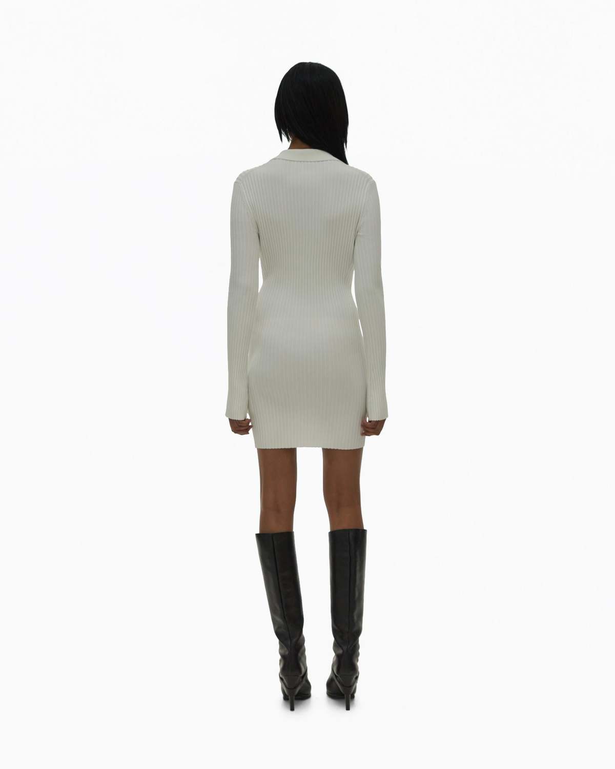 Helmut Lang Ribbed Polo Dress - White | Garmentory Helmut Lang Ribbed Polo Dress - White | Garmentory