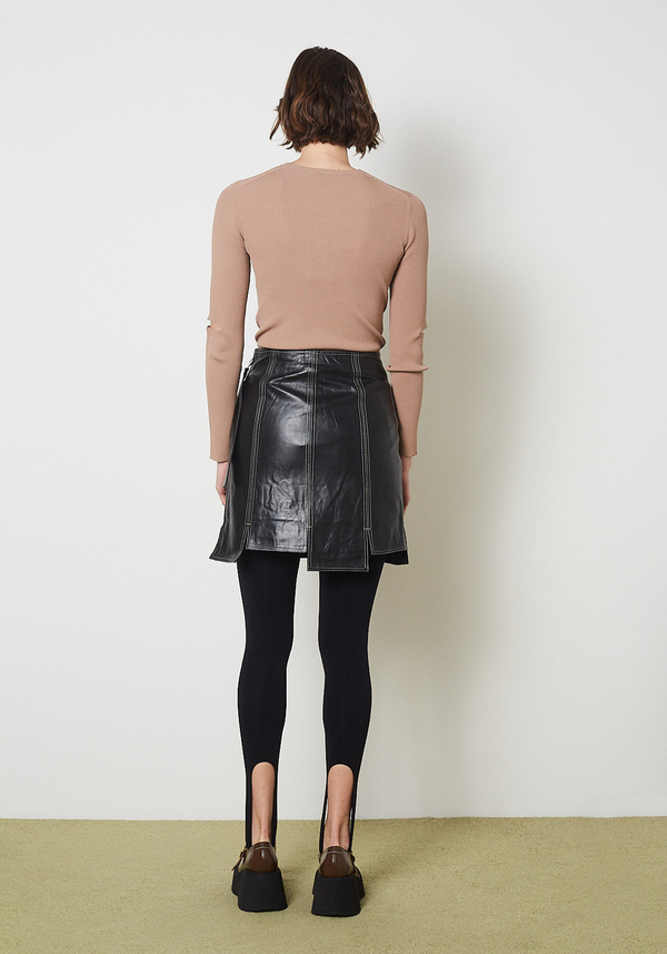 Ganni Lamb Leather Carwash Mini Skirt | Garmentory