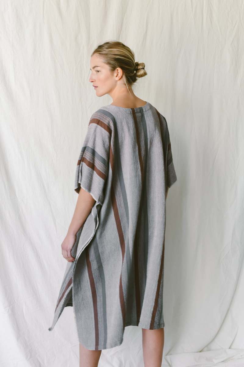 Home & Loft Hudson V-Neck Kaftan - Brown/Grey | Garmentory
