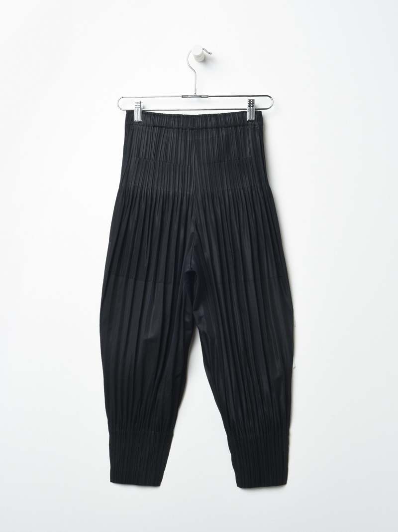 Pleats Please By Issey Miyake Fluffy Basics Pants - Black | Garmentory