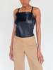 Leather Bodice Top - Black - Thumbnail 1