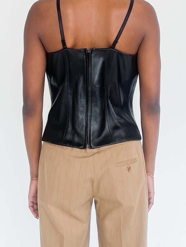 Leather Bodice Top - Black