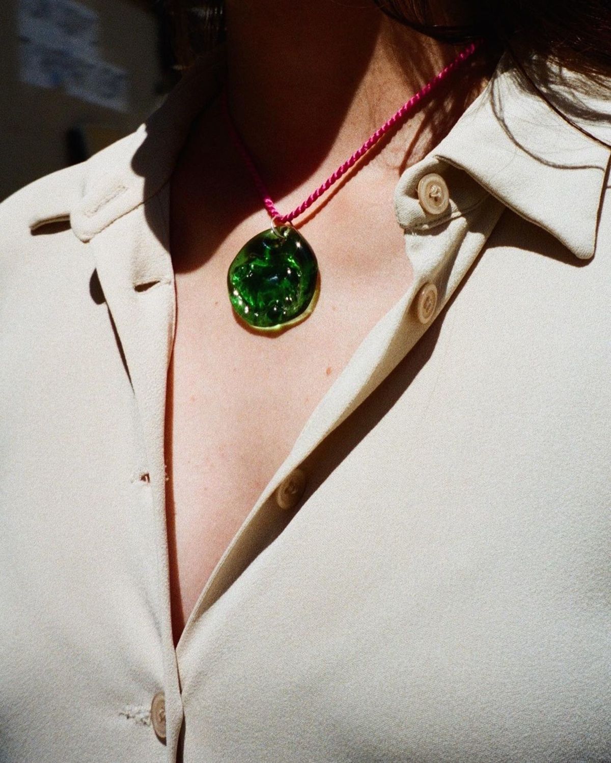 SISI JOÍA Ram Necklace - Green/Fuchsia | Garmentory