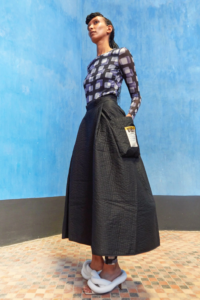 HENRIK VIBSKOV キルティングスカート Henrik Vibskov Pile Quilt Skirt - black | Garmentory