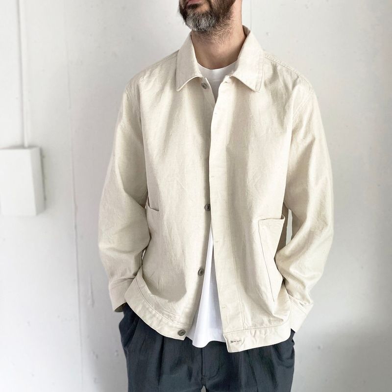 Still By Hand Selvedge Denim Jacket - Ecru | Garmentory