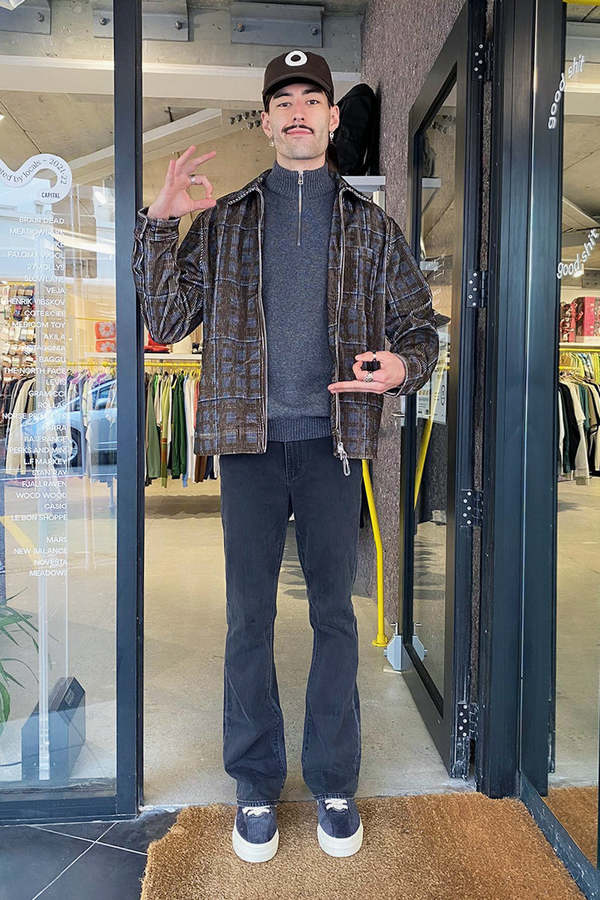 Pop Trading Company 22SS ハーフジップ ニット ベスト Pop Trading Company Halfzip Knitted Vest - Charcoal/Rio Red