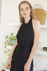 Baserange Raw Silk Apron Dress - Black - Thumbnail 3