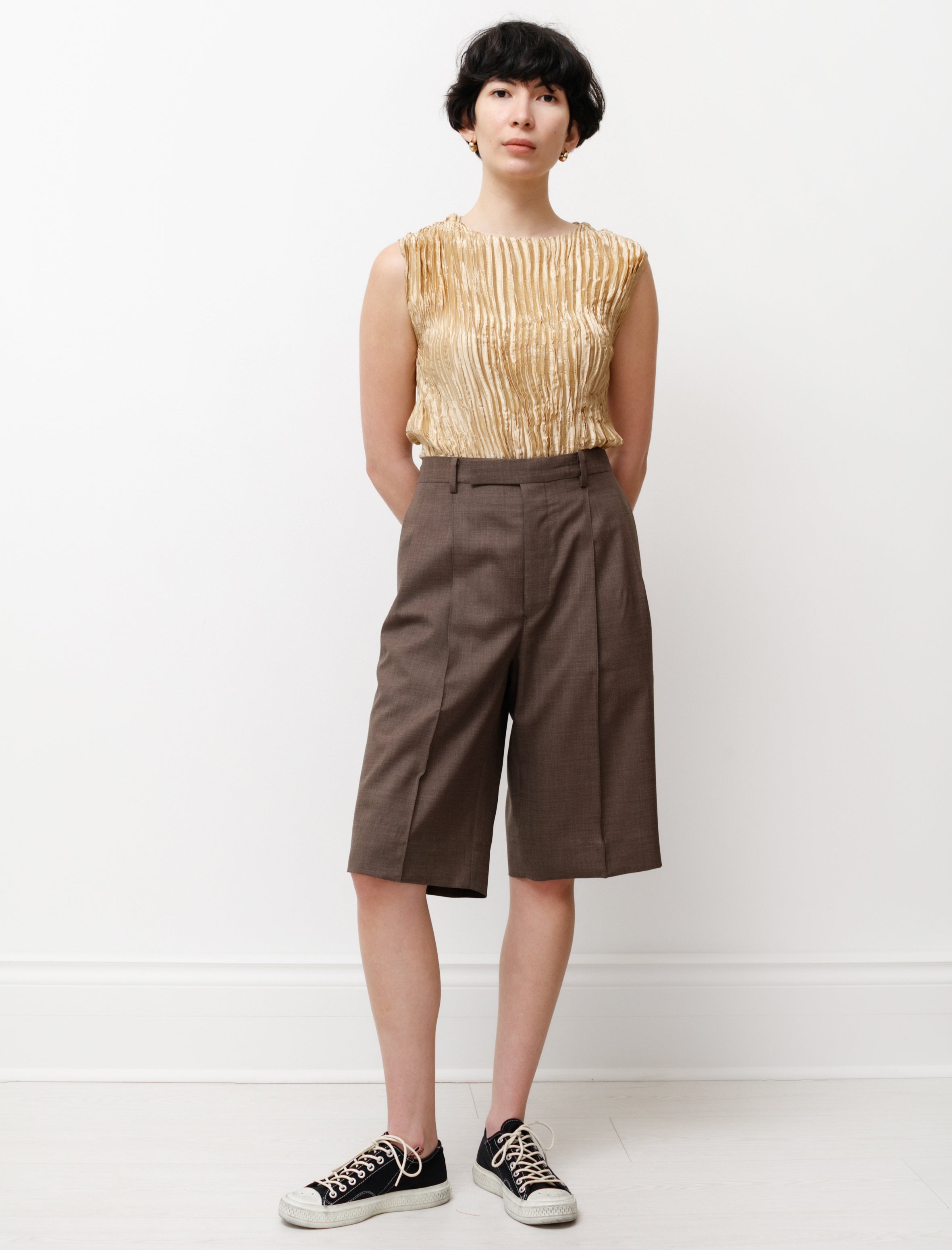 【AURALEE 22SS】 TROPICAL WOOL SHORTS サイズ0 Auralee Summer Tropical Wool Shorts - Brown | Garmentory