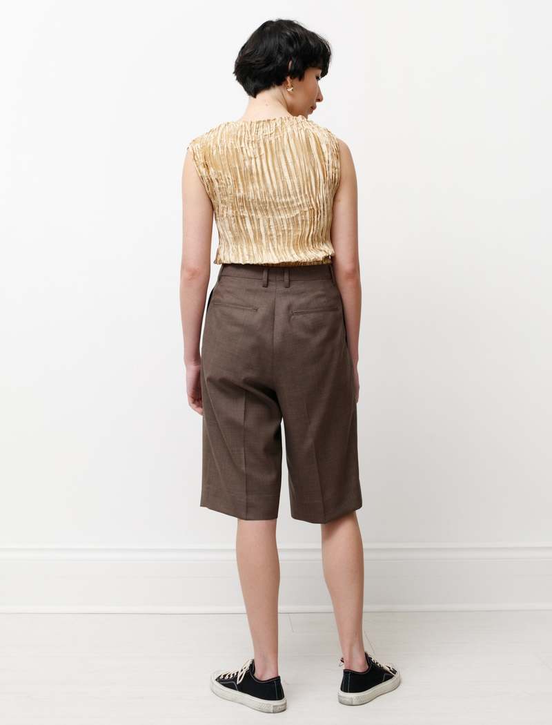 Auralee Summer Tropical Wool Shorts - Brown | Garmentory