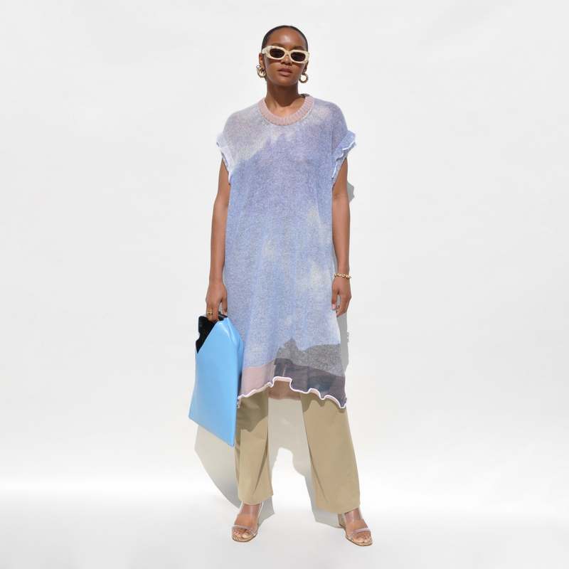 MM6 Maison Margiela Knit Dress - Sky Print | Garmentory