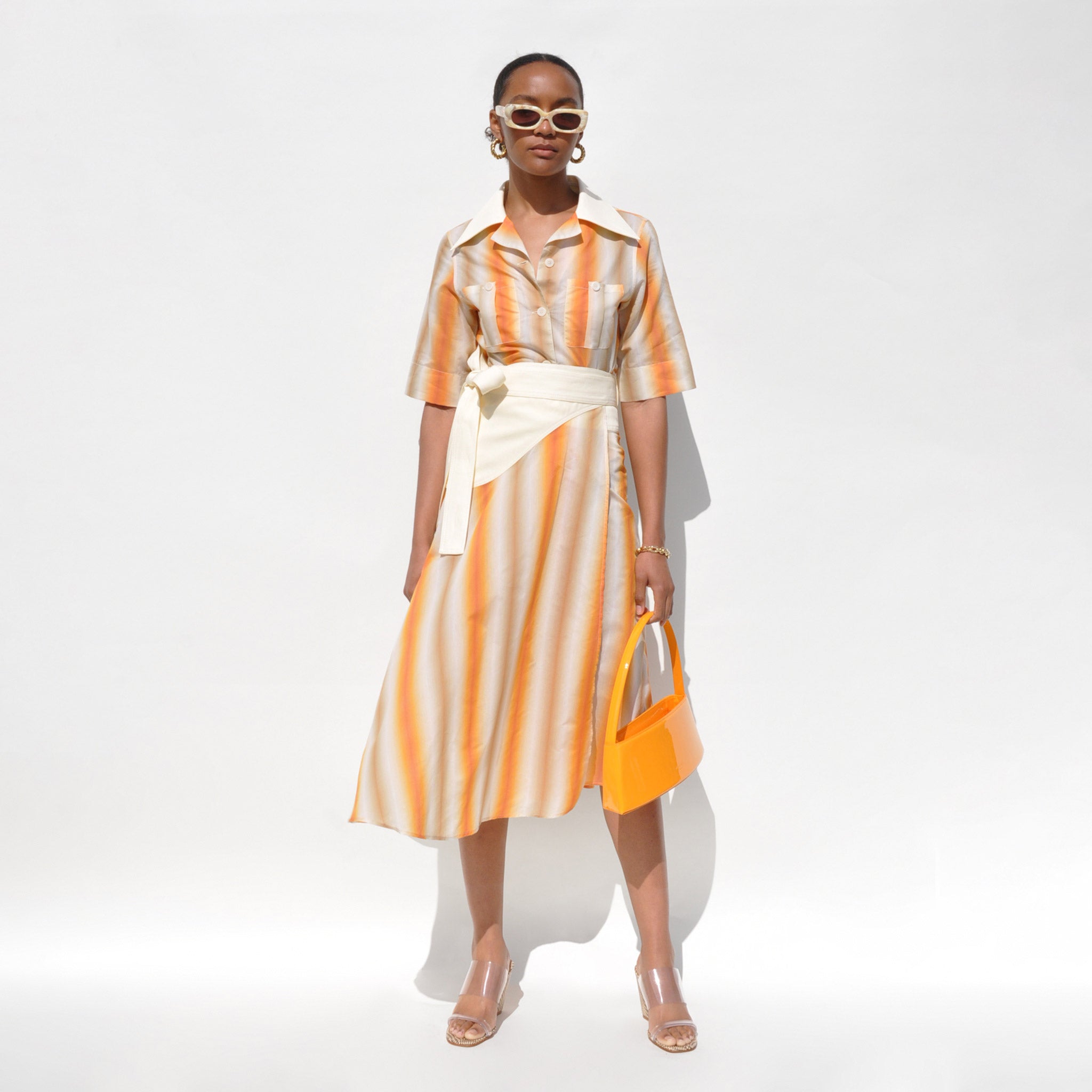 Wales Bonner Sunrise Wrap Skirt - Orange | Garmentory