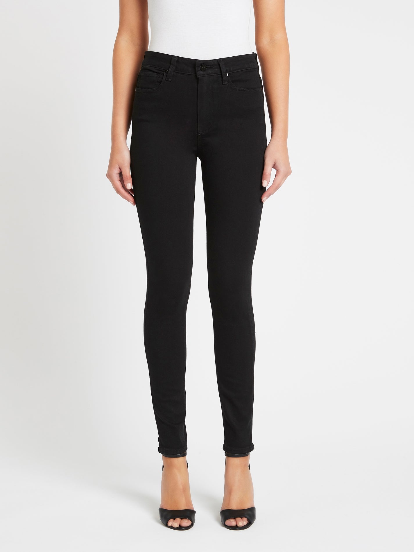 PAIGE Women's Margot Ultra Skinny Jeans - High Rise Black Stretch Denim