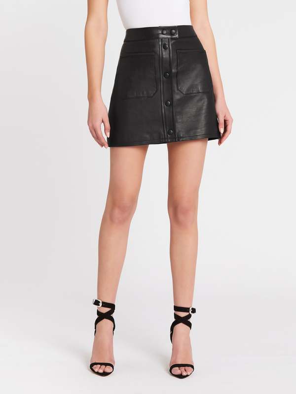 FRAME Denim Patch Pocket Skirt - Noir