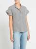 FRAME Denim Silk Flounce Short Sleeve Blouse - Thumbnail 2