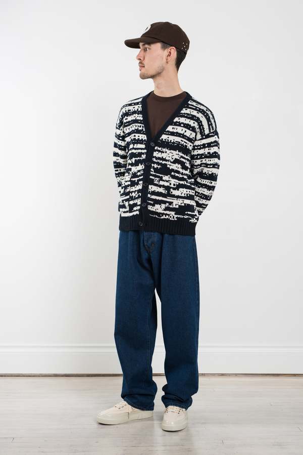 Pop Trading Company Gilles de Brock Knitted Cardigan - Navy/Off