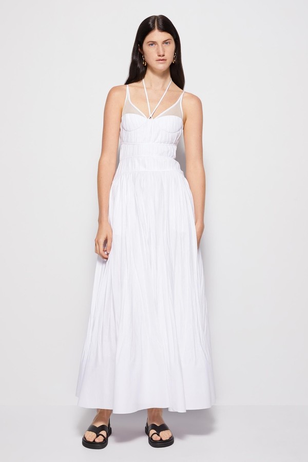 jonathan simkhai corset dress SIMKHAI - Cortland Belted Bustier Midi Dress