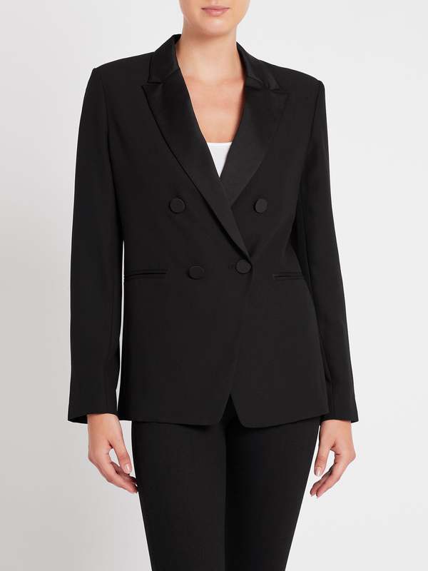 FRAME Denim Tux Satin Blazer - Noir