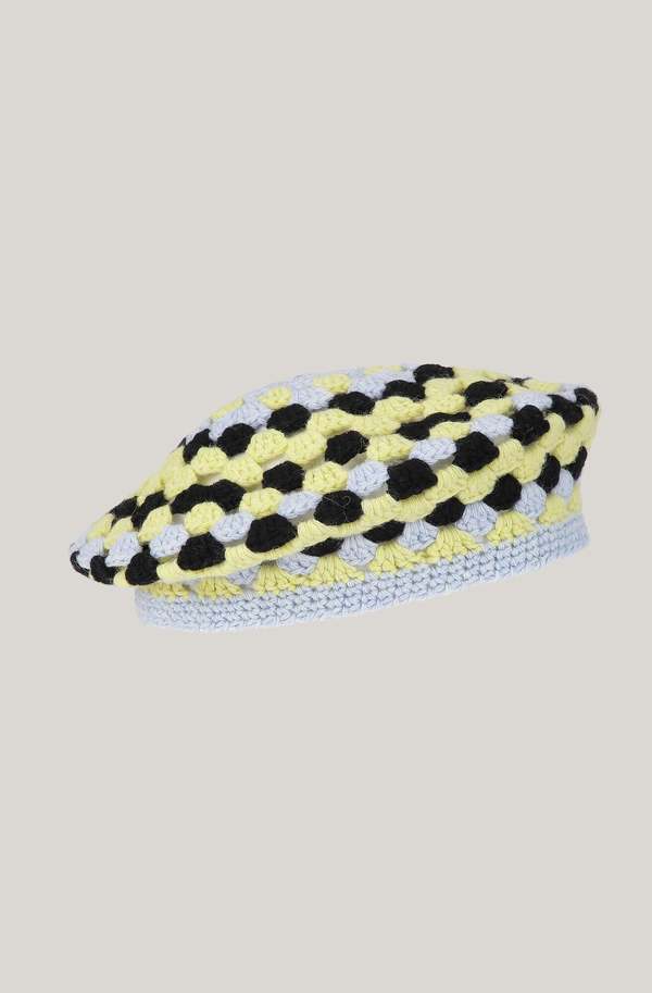 Ganni Lambswool Crochet Beret Buy GANNI Lambswool Crochet Beret  main image 3