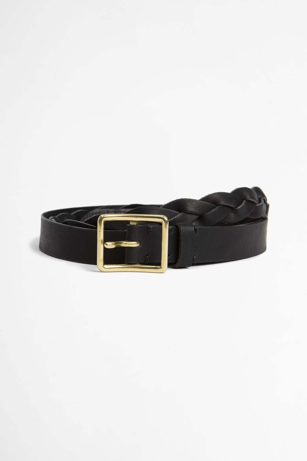 ZARA BLACK LEATHER TWISTED GOLD BUCKLE BELT Black & Gold Rope Twist Wide Buckle Belt | Yours Clothing main image 2
