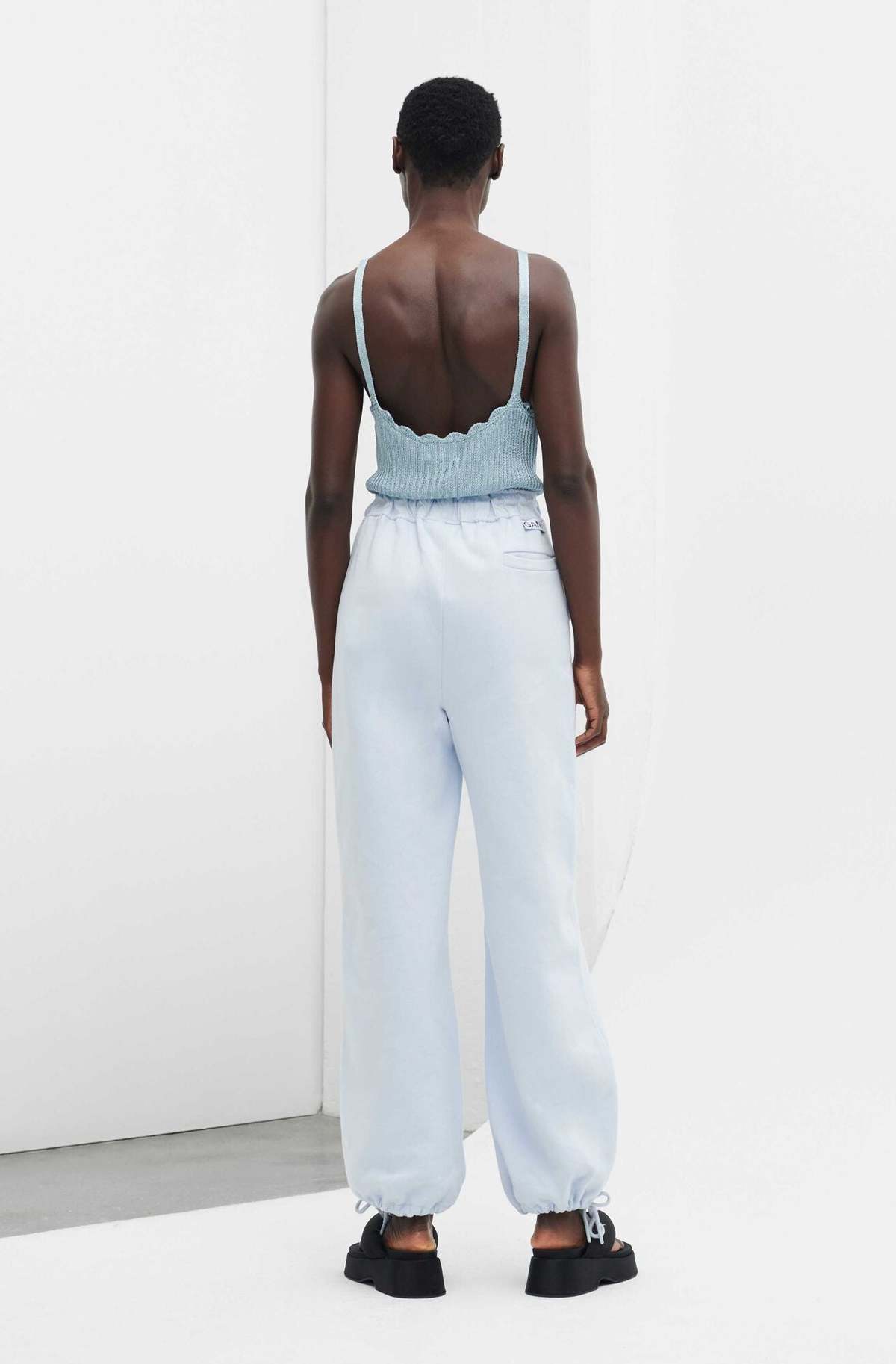 Ganni Sleeveless Metallic Knit Top - Heather | Garmentory