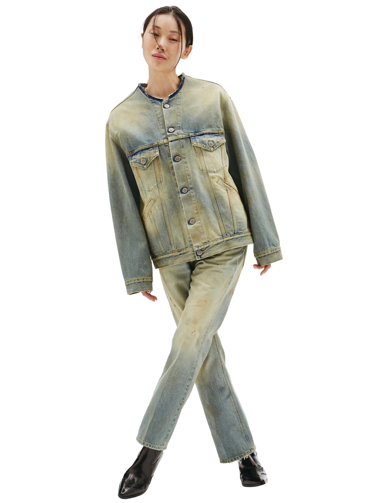 ジャケット・アウター jumelle collarless denim jacket ジャケット・アウター jumelle collarless denim jacket