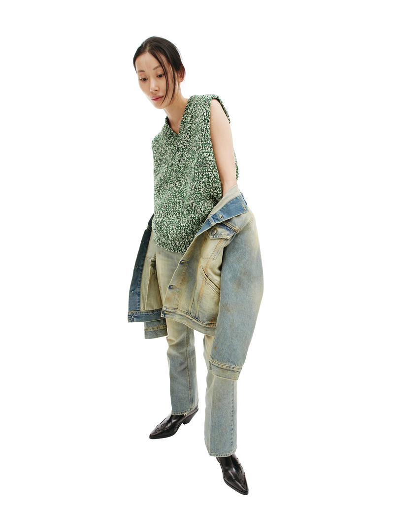 Maison Margiela Collarless Denim Jacket | Garmentory