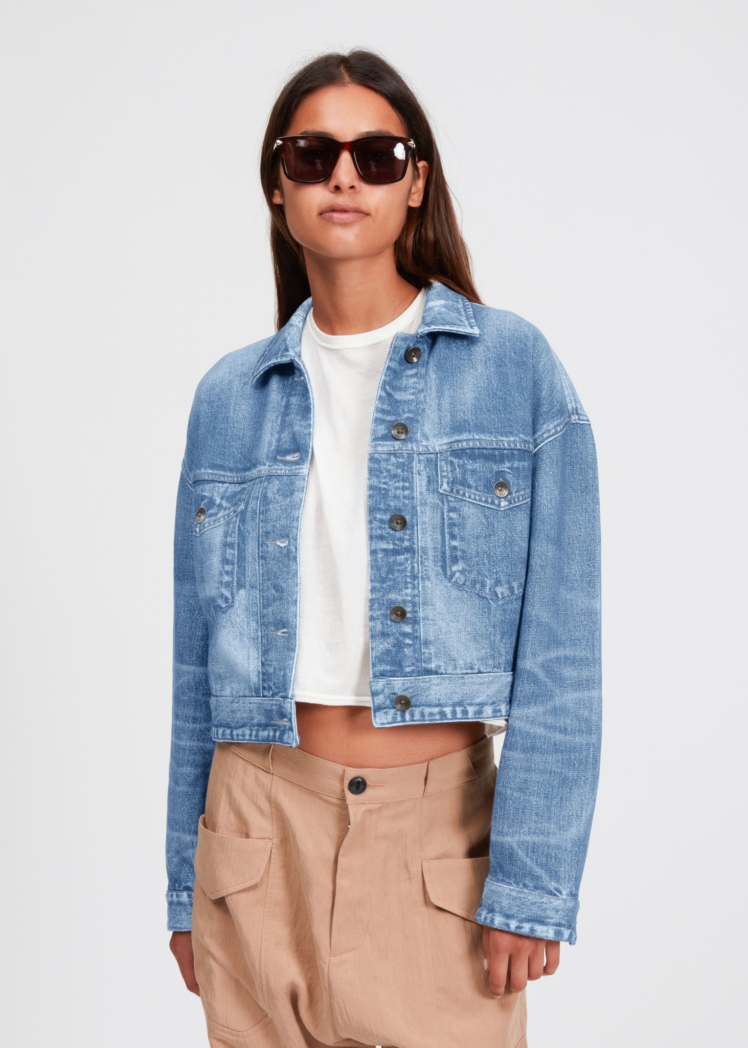 Rag & Bone CROPPED MIRAMAR TRUCKER denim - TULIP | Garmentory