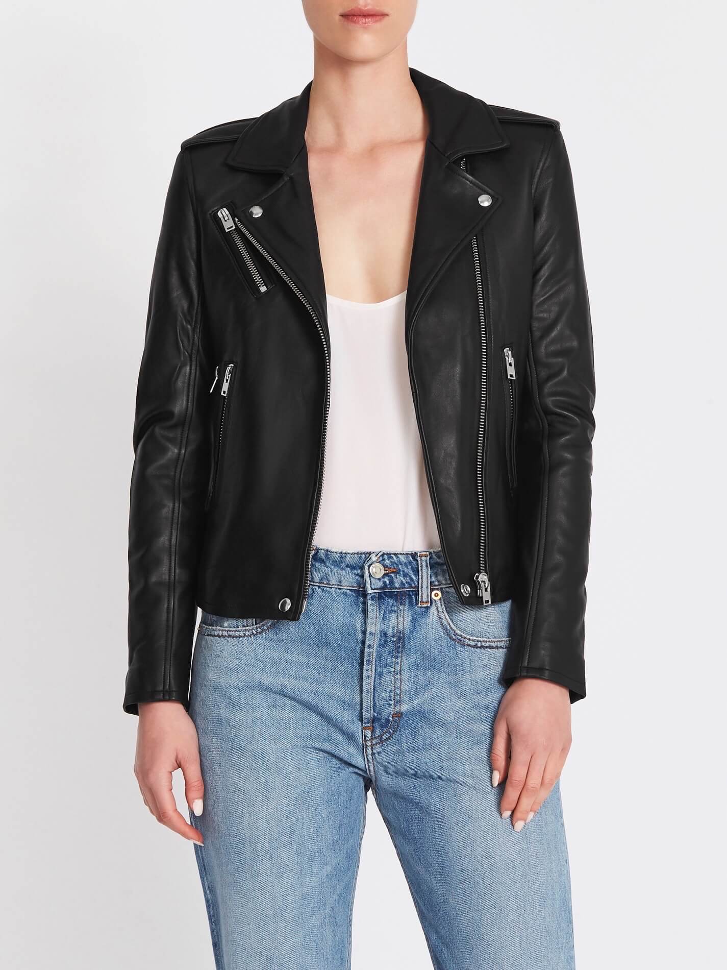 IRO Newhan Leather Jacket black Garmentory