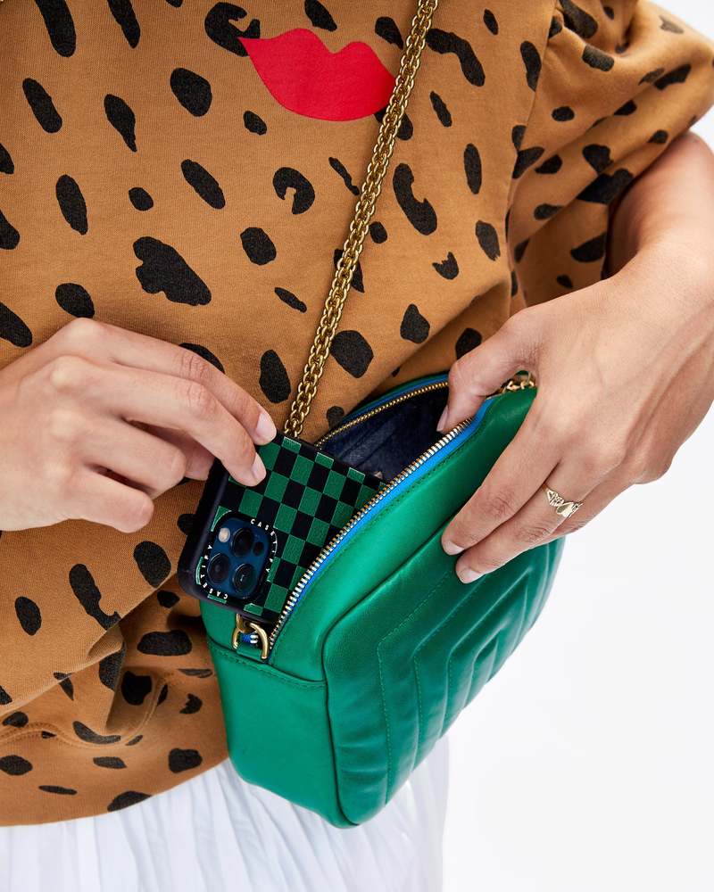 CLARE Midi Sac bag EMERALD QUILTED LEATHER Garmentory