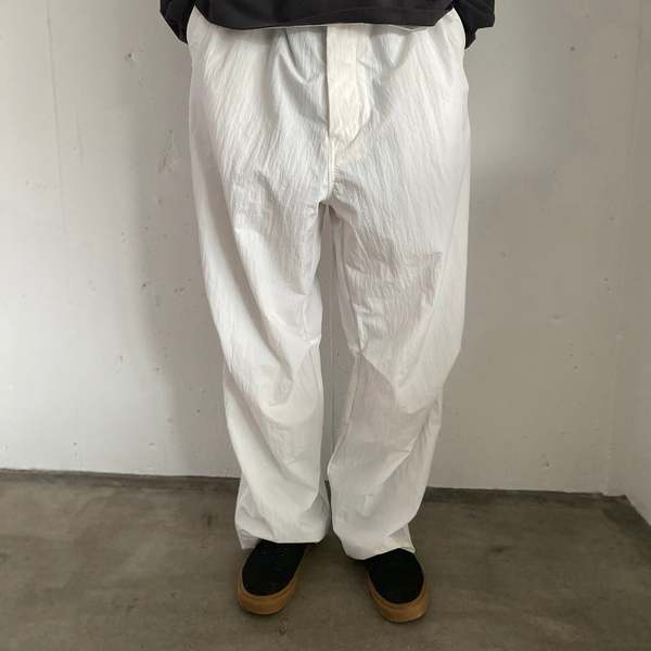 Still By Hand Crisp Nylon Wide Pants - Off White on Garmentory