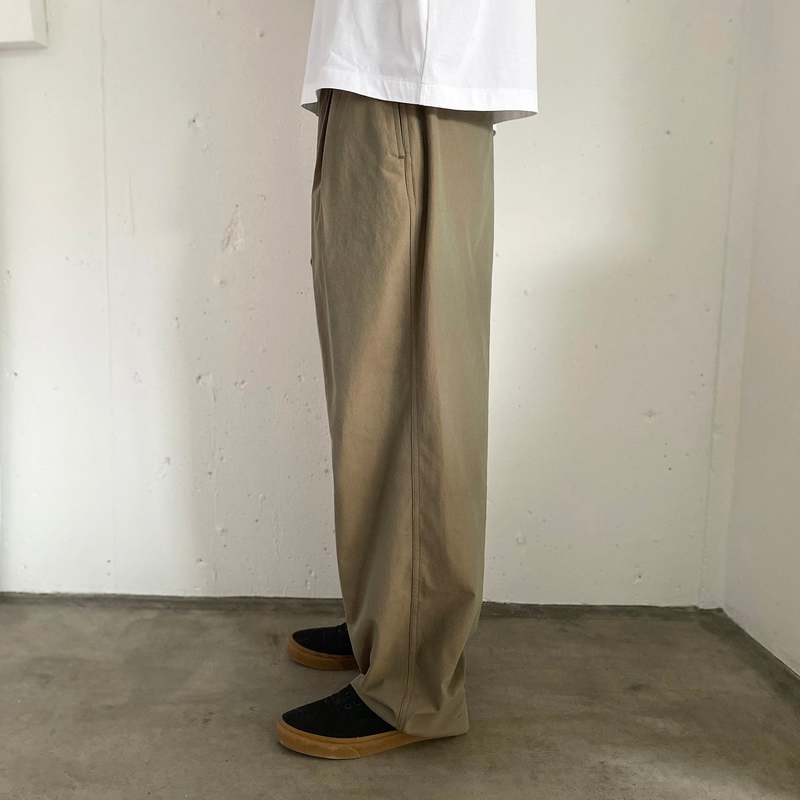 パンツ soduk inverted pleats trousers Inverted Box Pleat Pants Olive | Garmentory