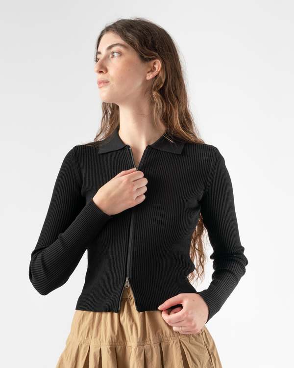 【AMOMENTO】RIB 2way zipup cardigan Amomento Rib Two Way Zip-Up Cardigan | Garmentory