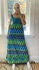 Vintage 1960's Baby Doll Batik Print Surfer Maxi Dress - Blue Print - Thumbnail 4