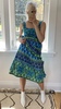 Vintage 1960's Baby Doll Batik Print Surfer Maxi Dress - Blue Print - Thumbnail 7