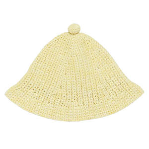 Kids Misha & Puff Crochet Beach Hat - Vintage Yellow | Garmentory