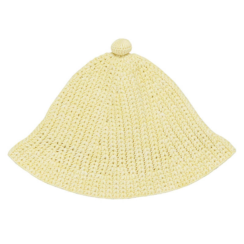 Kids Misha & Puff Crochet Beach Hat - Vintage Yellow