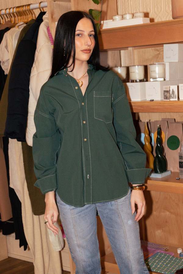 Bassike Cotton Oversized Shirt | Garmentory