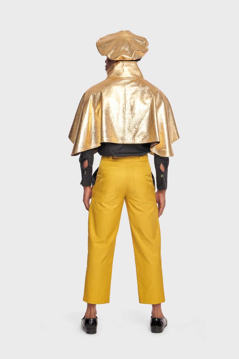 Bad Acid Priscilla Cape jacket Gold Leather Garmentory